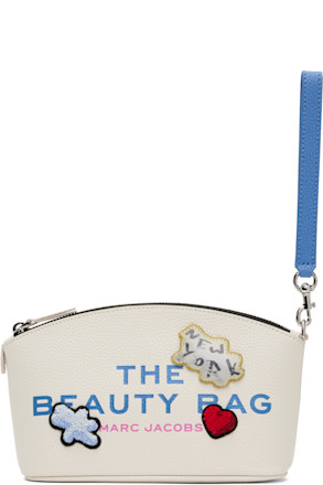 White 'The Sticker Patch Beauty Bag' Cosmetic Pouch