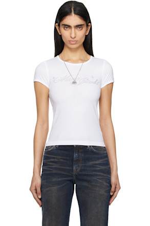 White Charm Logo Shrunken T-shirt