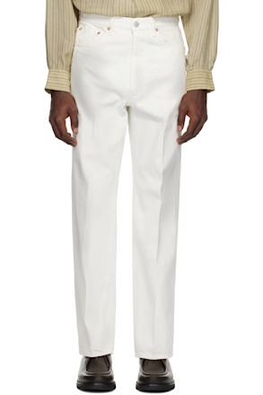 White Skate Shoecut Jeans