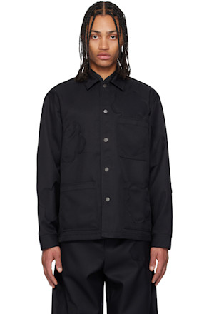 Black Flower Patches Work Jacket