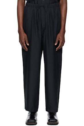 Black Chambray Easy Trousers