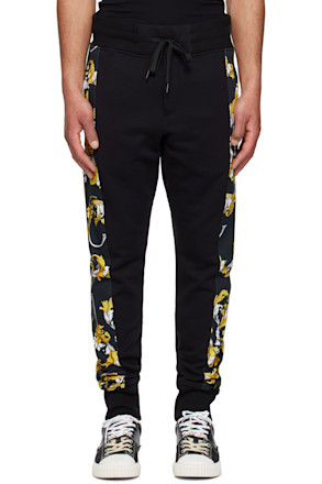 Black Graphic Trim Sweatpants
