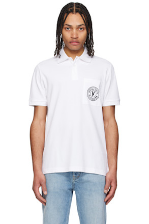 White Embroidered Logo Polo