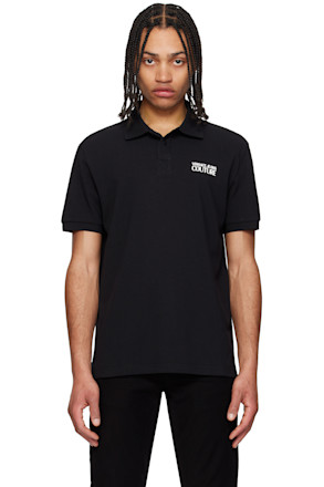 Black Piping Logo Polo