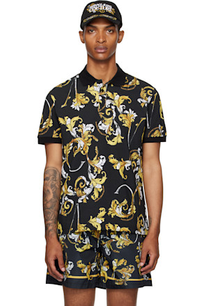 Black & Gold Outline Barocco Polo