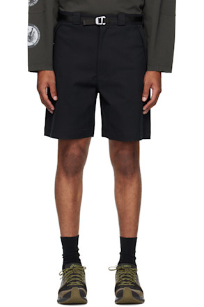 Black Buckle Chino Shorts