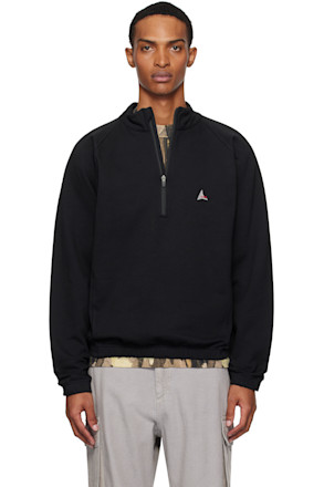 Black Heavy Half Zip Sweatshirt