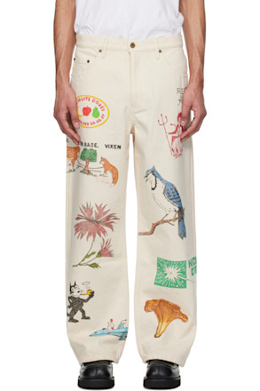 SSENSE Exclusive Off-White Custom Hand Drawn Jeans