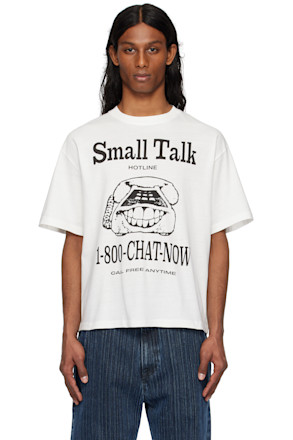 White 'Small Talk Hotline' S/S T-shirt