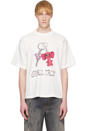 White Keychain Print S/S T-shirt