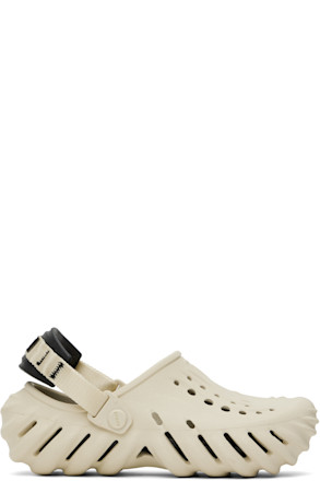 Beige & Black Echo Clogs