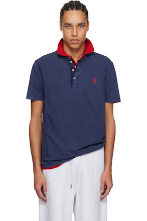 Navy Slub Jersey Short-Sleeve Henley