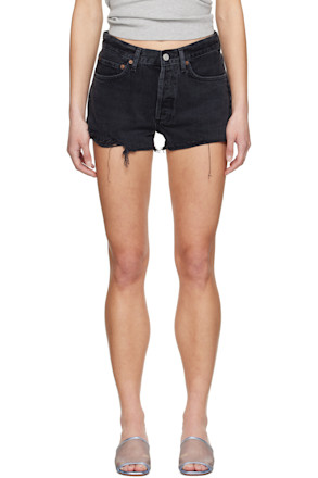 Black Parker Vintage Cut Off Denim Shorts
