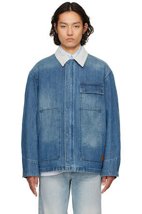 Blue Mid Length Denim Jacket