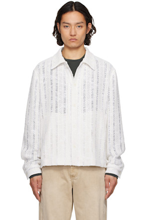 White Crochet Button Jacket