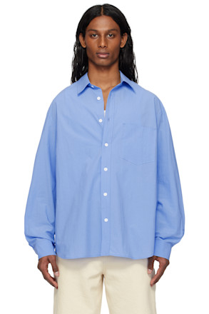 Blue 'Solid' Back Logo Applique Shirt