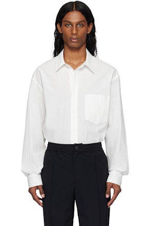 White 'Solid' Back Logo Applique Shirt