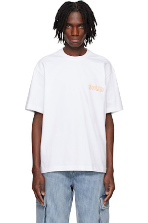 White Embroidered Graphic T-shirt