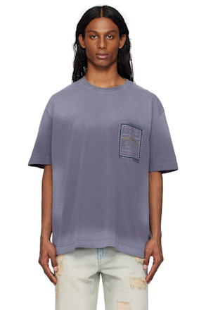Purple Dyed Slogan T-shirt