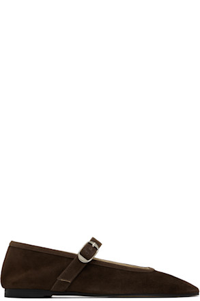 Brown Mary Jane Ballerina Flats