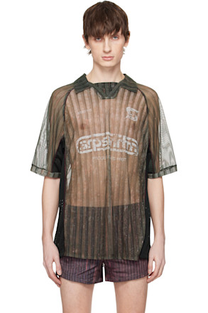 Khaki & Burgundy Aub Stripes Football Polo