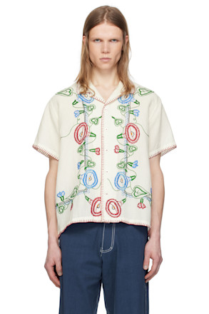 White Embroidered Linen Shirt