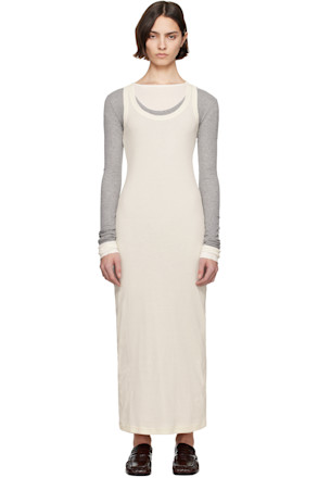 Gray 3 Layers Long Sleeved Maxi Dress