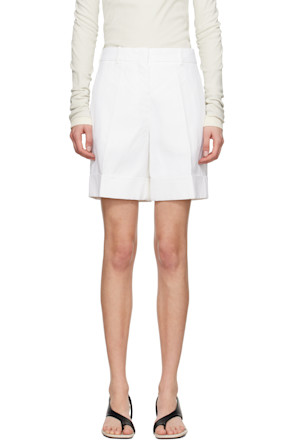 White Straight Leg Shorts