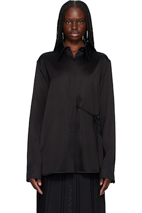 Black Heavy Viscose Silk Twill Shirt