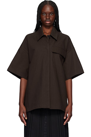 Brown Heavy Cotton Canvas Shirt