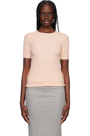 Pink Short Sleeve Embroidered T-shirt