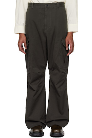 Black Loose Flared Cargo Pants