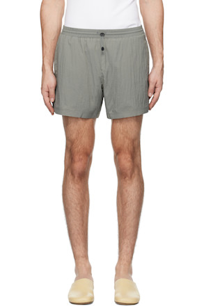 Gray Drawstring Tech Shorts