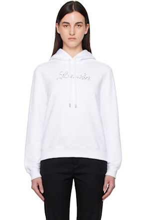 White 'Lanvin' Bead Embroidered Hoodie