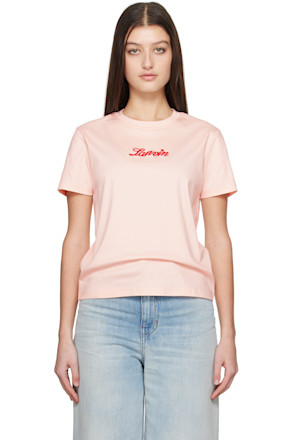 Pink 'Lanvin' Embroidered T-shirt