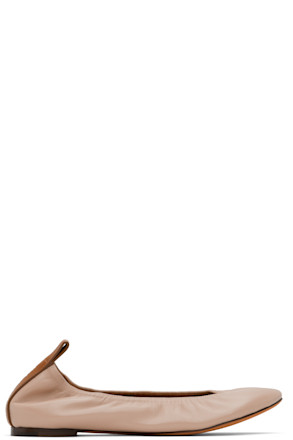Beige 'The Leather' Ballerina Flats