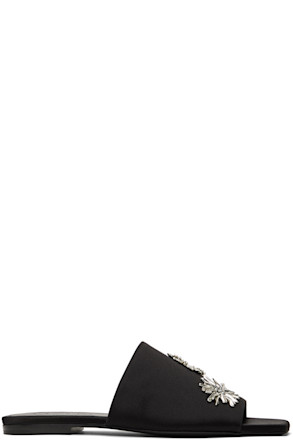 Black Satin Sandals