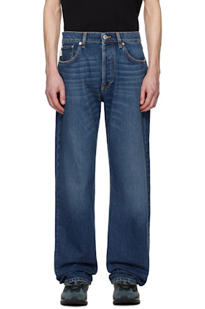 Blue Straight-Leg Jeans