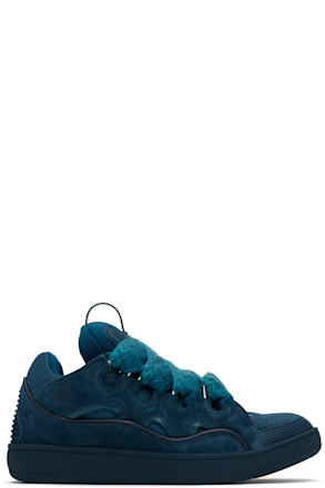 Blue Curb Leather Sneakers