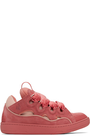 Pink Curb Leather Sneakers