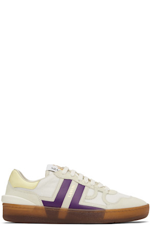 White & Purple Clay Mesh Sneakers