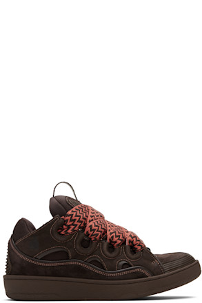 Brown Curb Leather Sneakers