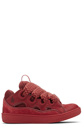 Red Curb Leather Sneakers