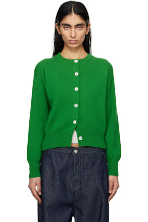 Green Ada Crewneck Cardigan