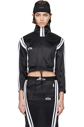 Black Upcycled Upside Down Zip Up Sweatshirt