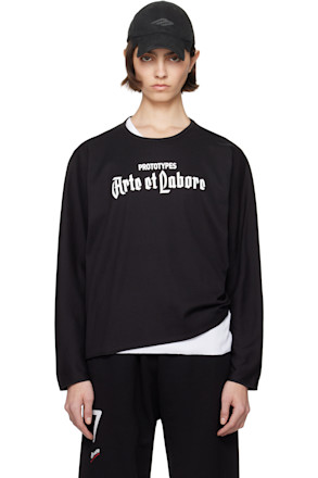 Black L.S. 'Arte et Labore' T-shirt