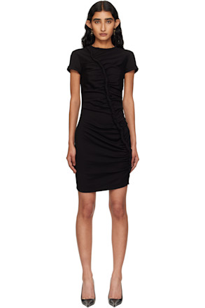 Black Washed Jersey Minidress
