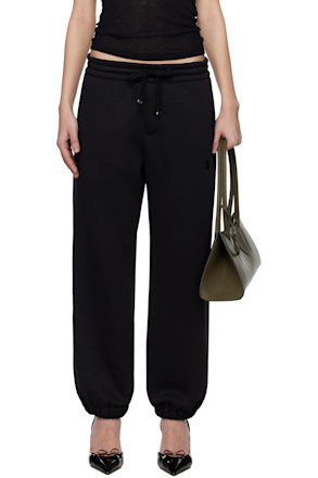 Black Embroidered Skull Lounge Pants
