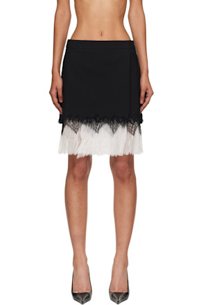 Black Cobweb Lace Miniskirt