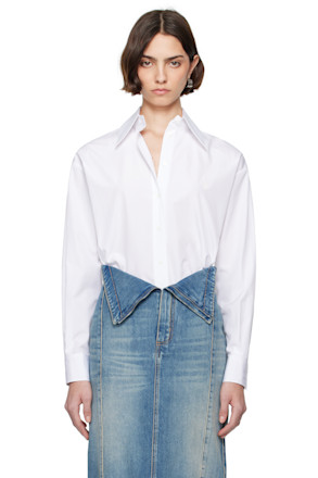 White Embroidered Skull Shirt